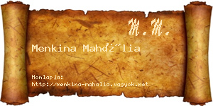 Menkina Mahália névjegykártya